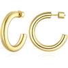 FOCALOOK Orecchini a cerchio da donna, orecchini donna cerchio oro acciaio inossidaible, orecchini donna cerchio grande orecchini cerchio acciaio 30MM orecchini cerchio oro