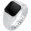 Kuzzoi - Anello da uomo in argento sterling 925 massiccio, 10 mm di larghezza, classico anello da uomo in argento lucido e Argento, 24, cod. 0610882720_64