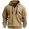 MSIYOW Felpa Uomo con Zip Felpa con Cappuccio Tasca Pullover a Maniche Lunghe Hoodies Autunno Invernale (2XL, Nero)