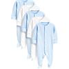 NEXT Bambini Confezione da 5 tutine per neonati in 100% cotone Blu/Bianco 3 Mesi