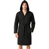 Puraluna Accappatoio in microfibra unisex con Cappuccio, Uomo Donna, leggero da viaggio e palestra con pratica custodia in pvc (L, NERO)