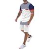 JokeLomple 2024 Estate Tracksuit Uomo - Set Abbigliamento Sportivo Stampato Tracksuit con Tasche Tinta Unita 2 Pezzi Sportivo Tracksuit Tuta Sportiva Primavera Estate