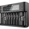 everActive Caricatore per fino a 10 batterie agli ioni di litio e NI-MH, Li-HV e Li-FePO4 professionale, veloce e universale, display LCD, test di capacità, modello: UC800
