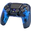 Oniverse Controller PS4 PS3 PC ANDROID iOS, Uscita per cuffie, Wireless, Vibrazioni regolabili, Touchpad, pulsanti macro posteriori, Modalità Turbo, Wake up, Giroscopio a 6 assi, Revolt (Neptune Blue)