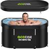 acetek 380 l, grande bidone ovale per il bagno di ghiaccio per atleti, multistrato, portatile, freddo, vasca da bagno per il riposo, per bagni di ghiaccio mobili, 115 cm, per interni ed esterni