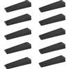 Sossai 10 x Cuneo porta/Fermaporta in gomma rigida | sossai® TSK95 | Colore: nero