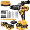 SundpeyPRO Trapano Percussione Batteria Brushless 21V - SundpeyPRO 120Nm Trapano Avvitatore a Batteria con 2 Batterie 4Ah, 20+3 Coppie, 13mm Mandrino, 2 Velocità, 35 PZ Accessori, per Casa Riparazione, Fai da te