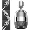 Chuainxin Rompigetto Rubinetto Cucina 360° Girevole, M24/22 Aeratore Rubinetto con Filtri, 3 Modalità Doccino Soffione per Lavandino, Filtro Prolunga Rubinetti, Estensione Aeratori per Rubinetti con Adattatore