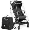 Peg Perego Passeggino Leggero Volo con Parapioggia, per Aereo, Compatto, Omologato per Cappelliera, Misure Bagaglio a Mano, Adatto dalla Nascita fino a 22 kg, Include Borsa da Viaggio, True Black