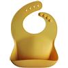 mushie | Bavaglino Silicone | Bavaglino Impermeabile Regolabile | Facile da Pulire | 4 Misure Regolabili con tasca Frontali Profonde | Senza BPA | articoli per neonati & bambini | Mineral Yellow