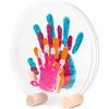 Patrocle Kit Impronte Famiglia 5 Nacré - Idee Regalo Originali Neonati o Bambini - Kit Nascita Decorativo - Supporto Legno Plexiglass Personalizzato - Perfetto per Neomamme - Made in France