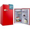 Wintem - Frigorifero Vintage Monoporta 90L con Congelatore, Ripiano Regolabile e Cassetto Bar, Ideale per Casa e Ufficio, Stile Retrò Compatto e Silenzioso, Classe Energetica A+ Rosso