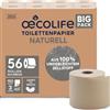 œcolife oecolife - Carta igienica naturale, 3 strati, 56 x 150 fogli per rotolo, super morbida, vegana, carta igienica sostenibile, confezione da 60% PCR (56 rotoli)
