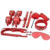 BONDAGERIE® Kit per giochi coppia Accessori Professionale 10 articoli, donna uomo gàgball corda manette cavigliere, colore Rosso