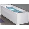 Novellini Calypso Eco Vasca da Bagno 160x70 H55cm Idro Laterale 6 Getti Reversibile Accensione Pneumatica Forma Esterna Rettangolare Interna ad Otto 2 Pannelli Acrilico Bianco Lucido Colonna Cuscino