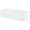 ML DESIGN modern living ML-Design Lavabo in Ceramica Bianca 51x25x13 cm Angolare Piccolo Lavandino a Sinistra con Foro per Rubinetto Lavamano Rettangolare a Parete o da Appoggio Lavabo Moderno per Bagno per Ospiti