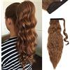 SEGO Coda Capelli Extension Ricci Clip Afro Coda di Cavallo Ponytail Treccia Singole Fascia Uncia Lunga 50cm 90g # Castano Chiaro