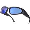YUELUQU Futuristico Occhiali da sole da ciclismo per uomo e donna, Y2K, occhiali sportivi UV400, protezione per feste (nero(R)-blu (L))