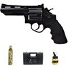 Revolver HFC 132B 4″ Nero | Pistola softair calibro 6 mm e Green Gas + valigetta + bottiglia di Green Gas + bottiglia 1000 sfere in PVC (potenza: 0,5 joule)