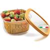 Snips Aroma Keeper Contenitore Frigo per Frutta e Verdura 1,5 L, Contenitore per Alimenti con Cestello Removibile, Chiusura Salvafreschezza, Lavastoviglie, Senape, 17,5 x 17,5 x 10 cm, Made in Italy