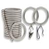 BlastHome Signature Collection - Anelli per tende in metallo con inserti in nylon liscio e silenzioso, ganci e clip inclusi, diametro interno 3,8 cm, 18 per due tende standard, nichel spazzolato