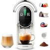 CAPXSNOB Magician1 Mini Macchina da Caffè Cialde 5in1 per Nespresso Originali, Dolce Gusto, Lavazza A Modo Mio, ESE 44 Cialde e Caffè Macinato, 20 Bar, 1450W, Display LED, Acqua Regolabili 7 Livelli (Bianco)