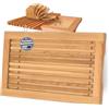 TOPANBIETER 999 Tagliere per pane realizzato nell'UE con griglia per briciole e manici incassati in legno di faggio oliato - 40 x 25 cm, tagliere per pane, baguette e panini, tagliere da portata - Oliato e