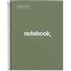 Miquelrius - Quaderno A4, Notebook Emotions, 80 Fogli da 90 g/m², Griglia 5 mm, 1 Striscia di Colore, Spirale Microforata, Taccuino a Scacchi, Copertina Extra Rigida, 4 Fori, Verde