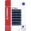 STABILO Refill - Cartuccia per Penna Roller/Stilografica - Pack da 12 - Blu