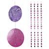 relaxdays Ghirlanda Carillon, Set da 4, Finestra, Balcone, Porta, Tende con Conchiglie, L: 180 cm, Farfalle, Rosa-Lilla