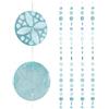 relaxdays Ghirlanda Carillon, Set da 4, per Finestra, Balcone, Porta, Tende con Conchiglie, L: 180 cm, Fiori, Turchese