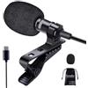 Fyvadio Lavalier Microfono, 3M USB-C Professionale Clip Microfono Omnidirezionale Microfono a Condensatore Compatibile con Phone/MacBook/Android/PC per Interviste, Studio, Video, Vlogging, YouTube
