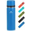 SANTECO Borraccia Termica, Termos Caffè in Acciaio Inox Doppia Mantiene le bevande fredde per 24 ore e calde per 12 ore, Bottiglia thermos a prova di perdite, senza BPA(Blu, 1000ML)