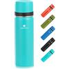 SANTECO Borraccia Termica, Termos Caffè in Acciaio Inox Doppia Mantiene le bevande fredde per 24 ore e calde per 12 ore, Bottiglia thermos a prova di perdite, senza BPA(Verde Giungla, 1000ML)
