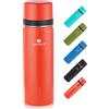 SANTECO Borraccia Termica, Termos Caffè in Acciaio Inox Doppia Mantiene le bevande fredde per 24 ore e calde per 12 ore, Bottiglia thermos a prova di perdite, senza BPA(Rosso, 1000ML)