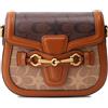 KOXINE Piccola borsa a tracolla da donna con fibbia dorata in pelle artificiale borsa a mano in design alla moda, Marrone scuro