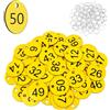 Flintronic Portachiavi Numerati, Targhette Numerate in Plastica, 50 Pezzi | Piccole Impermeabili Con Targhette Identificative, Tag Portachiavi Per Hotel, Scuole, Uffici, Valigie, Negozio, Fabbrica