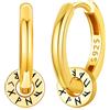 Aniu Orecchini Vichinghi Uomo Oro, Orecchini Cerchio Vichinghi Rune Argento Sterling 925 Vichingho Orecchini Stile per Uomo Donna