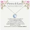 Bramart Collana Pietra di Luna naturale Regali per lei Idea Regalo per Ragazza Natale Compleanno Collane Figlia Mamma Sorella Argento Oro - Cofanetto DEDICA incluso (Cuore pietra di luna argento)