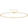 TINGN Bracciale in argento dorato per ragazze e donne - 18 carati placcato oro bianco oro bianco e delicato braccialetto sottile con lettere bracciali personalizzato, regalo di compleanno per donne