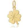 NKlaus catena ciondolo piccolo quadrifoglio 333 oro giallo 11mm lucido portafortuna 8644