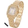 Halukakah Orologio con Diamanti in Oro per Ragazzi,Adolescenti,Bambini - Placcato in Oro 18 Carati,Quadrante Quadrato 31mm,Quarzo Giapponese - Lunghezza 20.5cm,con Strumento Regolatore -per Compleanni