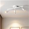 LVWIT Faretti LED da Soffitto Orientabili con 3 Luci GU10, Faretto da Interno Bianco Moderna, Faretti Soffitto per Barra, Salotto,Cameretta, Cucina (Senza Lampadina)