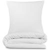 Alreya Copripiumino Matrimoniale Renforcé 100% cotone - 200 x 200 cm - Bianco - Completo letto con 2 federe 80 x 80 cm con cerniera