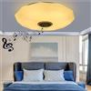 TONGNIDA Lampada da soffitto, plafoniera musicale RGB dimmerabile con telecomando e app, quattro linee di plafoniera d'accento starlight argento, 28 cm di diametro 30W LED da salotto