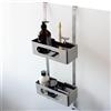 Dolvhin® Mensola Doccia Sospesa | Scaffale Doccia Senza Forare Brevettato | Ripiano Bagno in Acciaio Inox Porta Shampoo | Cestino Doccia da Appendere | Organizer Sospeso | Grigio argento