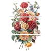 Peacoblue Trasferibili a Strofinamento per Artigianato 3Pcs Fiori di rosa vintage 15cmx30cm, UV DTF Trasferimento impermeabile per cassettiera Dresser Vetro Porcellana Legno Plastica