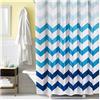 BoomTeck Blu Tenda da Doccia 180x200 cm, Tenda da Bagno Tessuto Poliestere Impermeabile Lavabile Antimuffa Antiruggine Lungo Decorativo Vasca da Bagno, con 12 Ganci Plastica, Azzurro Geometriche Strisce Design