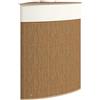 HOMCOM Cesto Portabiancheria Angolare da 55L con Sacco Estraibile e Coperchio Removibile, Cesta per la Biancheria in Bambù, 35x35x60 cm, Marrone