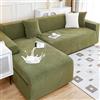 TLMQYXZE Impermeabile Copridivano Chaise Longue ,1/2/3/4 Posti Con Penisola Elasticizzato Jacquard Per Soggiorno, Copridivano Angolare Combinato, Adatto Alla Maggior Parte Dei Divani(Green,145CM-185CM)